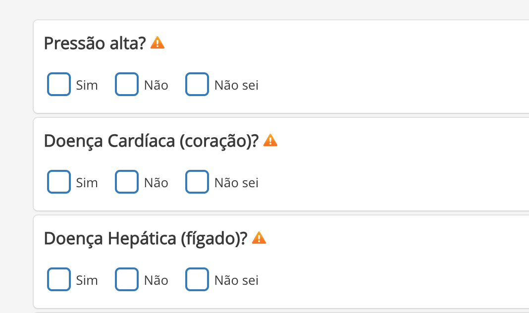 Anamnese digital - demonstração