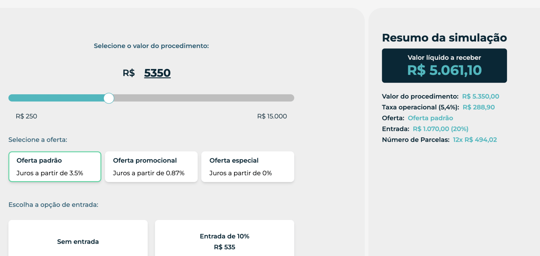Financiamento integrado - demonstração