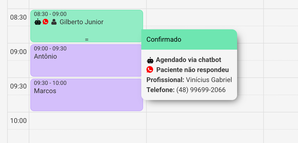 Agenda inteligente - demonstração