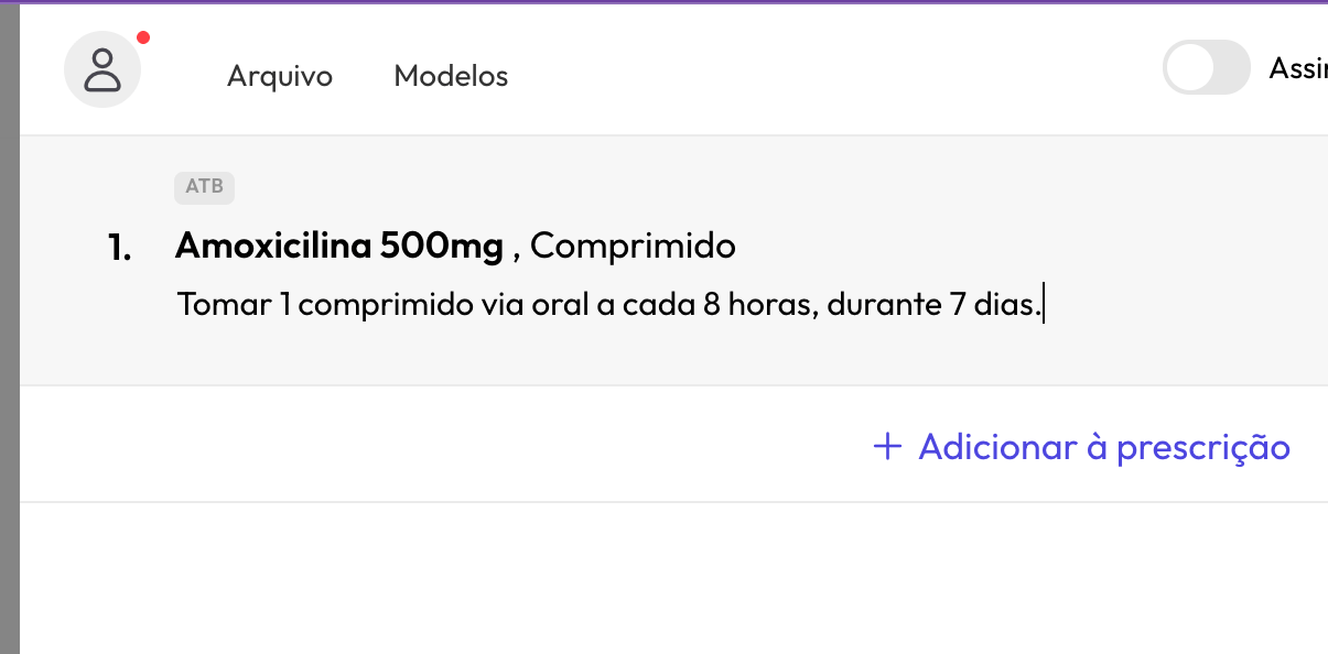 Receitas digitais - demonstração